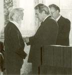 Winkler und der ehemalige NRW-Ministerpräsident Johannes Rauh, 1987